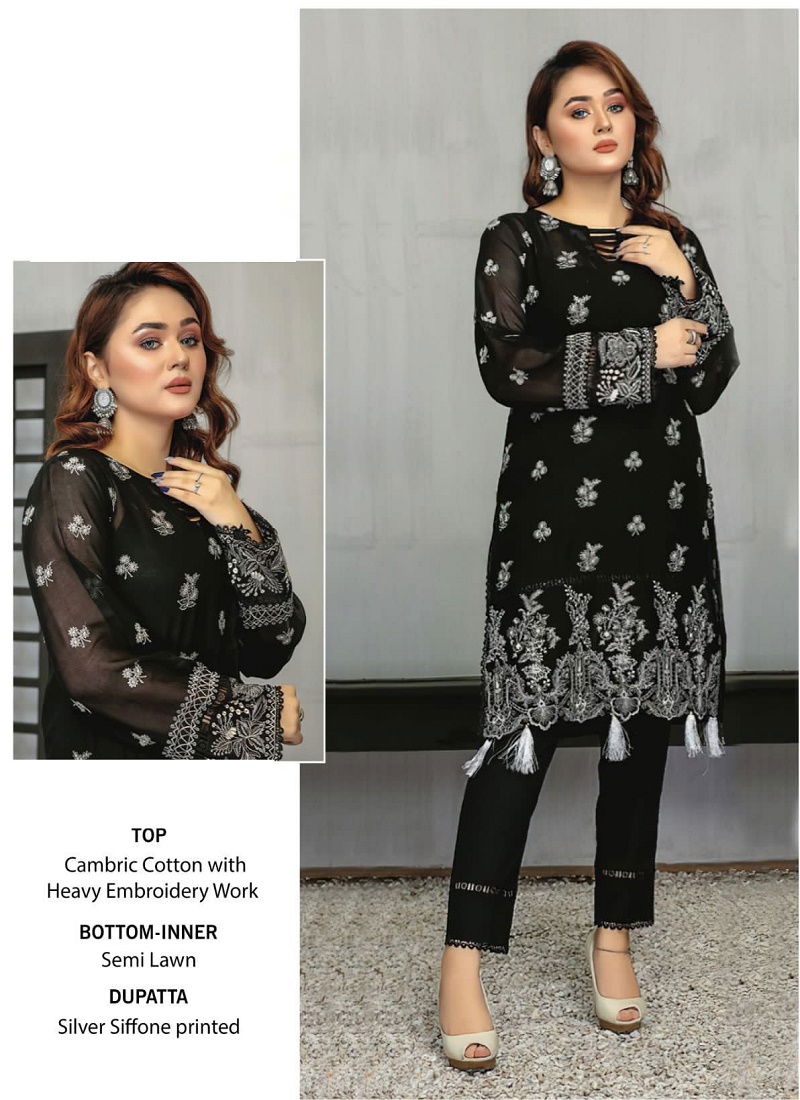 Salina Black And White By Alk Khushbu Pakistani Suits Catalog
